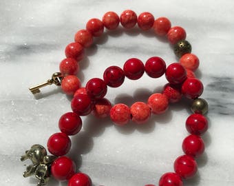 Dyed Jade Beaded Bracelet