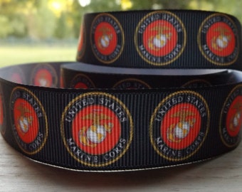 SALE USMC United States Marine Corp Ribbon 7/8 inch By the Yard-High Quality Large amount available BTY Military Quick Shipping!!