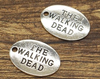 20pcs The Walking Dead Charm Gothic Horror Charm Word Charms Antique Silver Tone 24x17mm cf2886