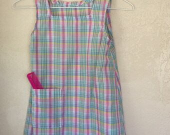 Girl's plaid pinafore