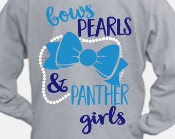 Bows, Pearls and PANTHER Girls svg, Panthers SVG, panther Clip art, southern svg, Digital Download,Cut File, Cricut, commercial use ok