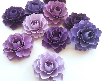 Purple Wedding Decorations | Purple Paper Flowers (Set of 50)