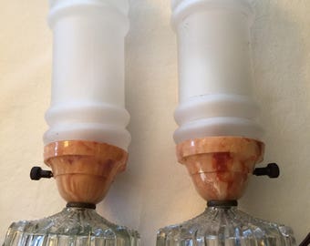 Pair of Art Deco Boudoir Bullet Bedside Lamps