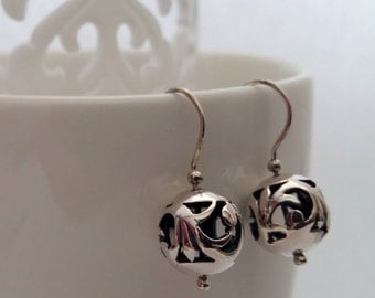 Beautiful Sterling Silver Earrings with Oriental Look Penelope, Sterling Silver Jewelry, Handmade in Spain, Oriental Look, Gift Idea