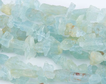 Aquamarine Raw Nugget Gemstone Beads, Stones for Beading, Gemstone Beads, Beads for Necklace, Rock Nuggets, Raw Nugget Gemstone, GS17RK