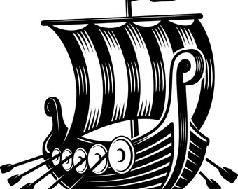 Viking Ship #1 Norway Sail Sailing Warrior.SVG .EPS .PNG Instant Digital Clipart Vector Cricut Cut Cutting Download Printable Scrapbook File