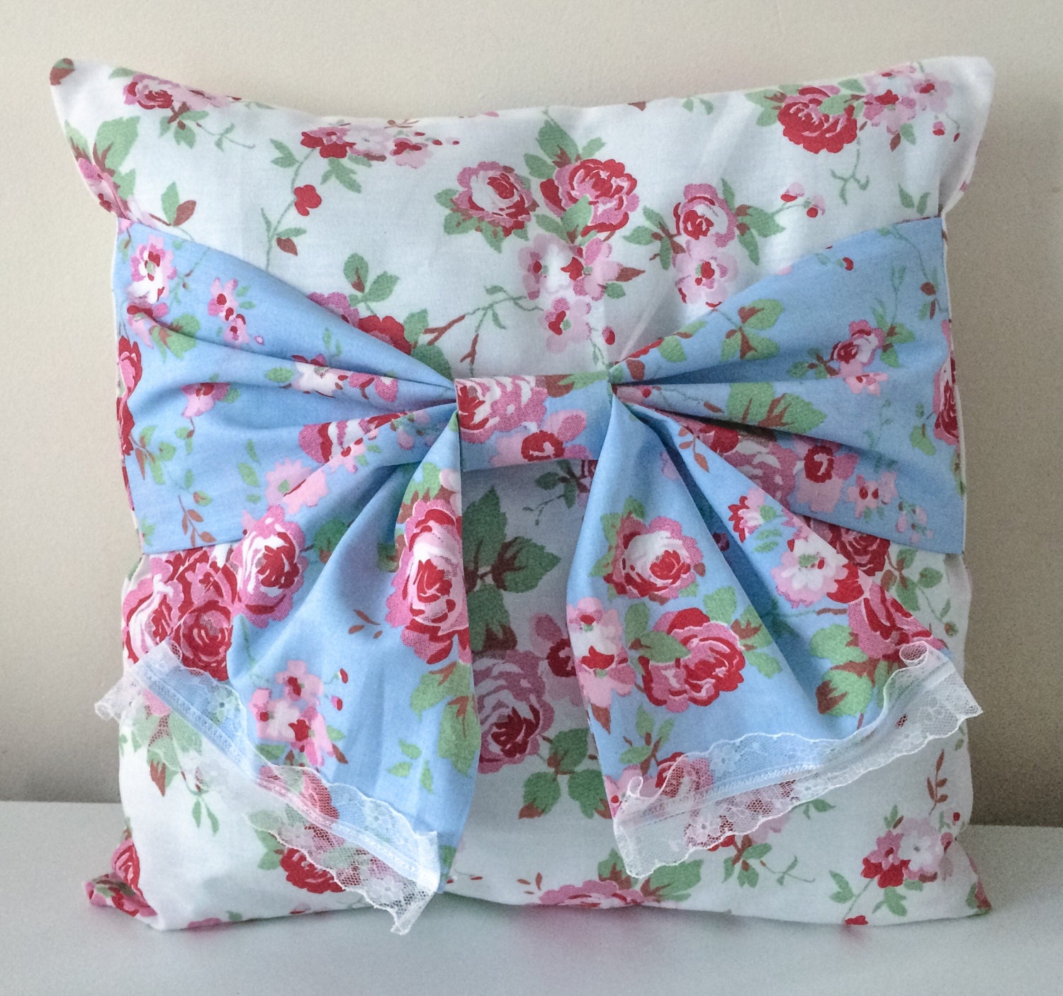 Shabby Chic Bow Cushion By Sewnbystaceylouise On Etsy 0653