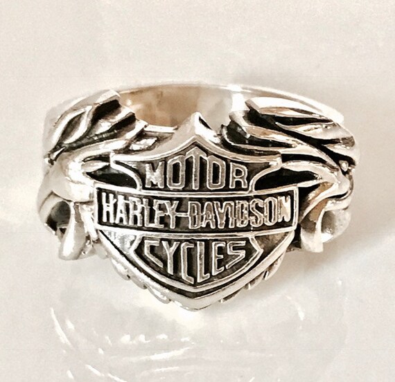 Sterling silver harley davidson ring/solid by SilverzoneStore