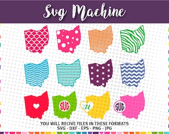 Ohio monogram pattern designs - Ohio State SVG - Cut Files for Cricut - files for silhouette svg – chevron pattern - svg dxf eps