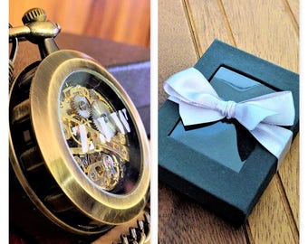 Steampunk pocket watch, skeleton pocket watch, mens steam punk vintage mechanical watch, mens gear gift,man retro mens watch, personalized