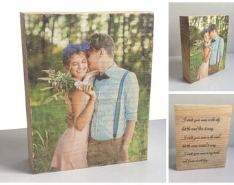 Anniversary gifts for boyfriend, anniversary gifts for men, anniversary gifts for husband, wedding gifts for couple, photo on wood