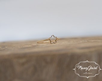 Mother's gift, star, gold ring, star ring, unique ring, handmade ring, 24k gold plated, made in Italy, not tarnish jewelry, birthday gift