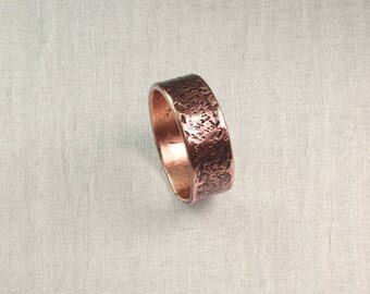 Hammered copper ring, Air chased jewelry, Forged copper ring, Patina copper ring, pure copper ring, Copper Health ring, Beaten copper ring