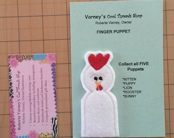 Puppy finger puppet - Embroidered Finger Puppets - Compliant Finger puppet - Compliant toy