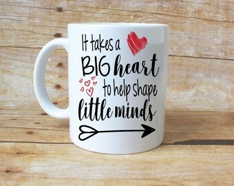 Teacher Mug// Coffee// Teacher Gift// Big Heart// Gift Ideas