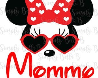 Minnie Sunglasses Mommy INSTANT DOWNLOAD Printable Digital Iron-On Transfer Design - DIY