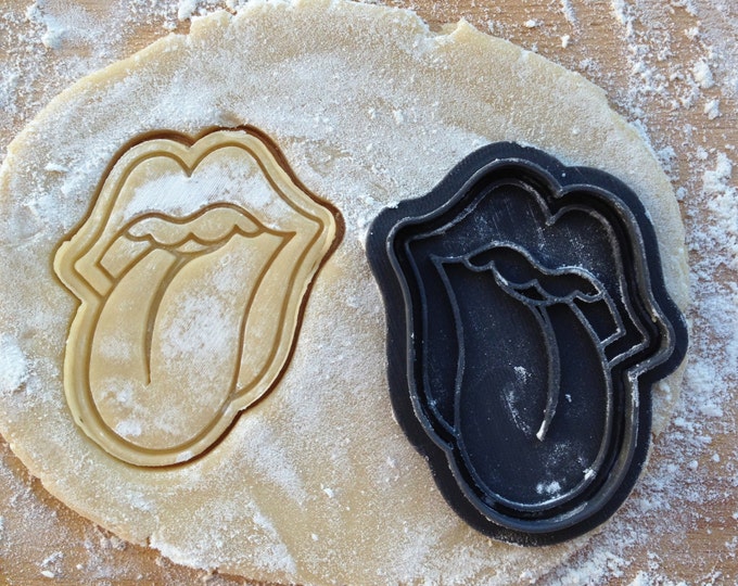 Rolling Stones symbol cookie cutter. Rolling Stones emblem cookie stamp