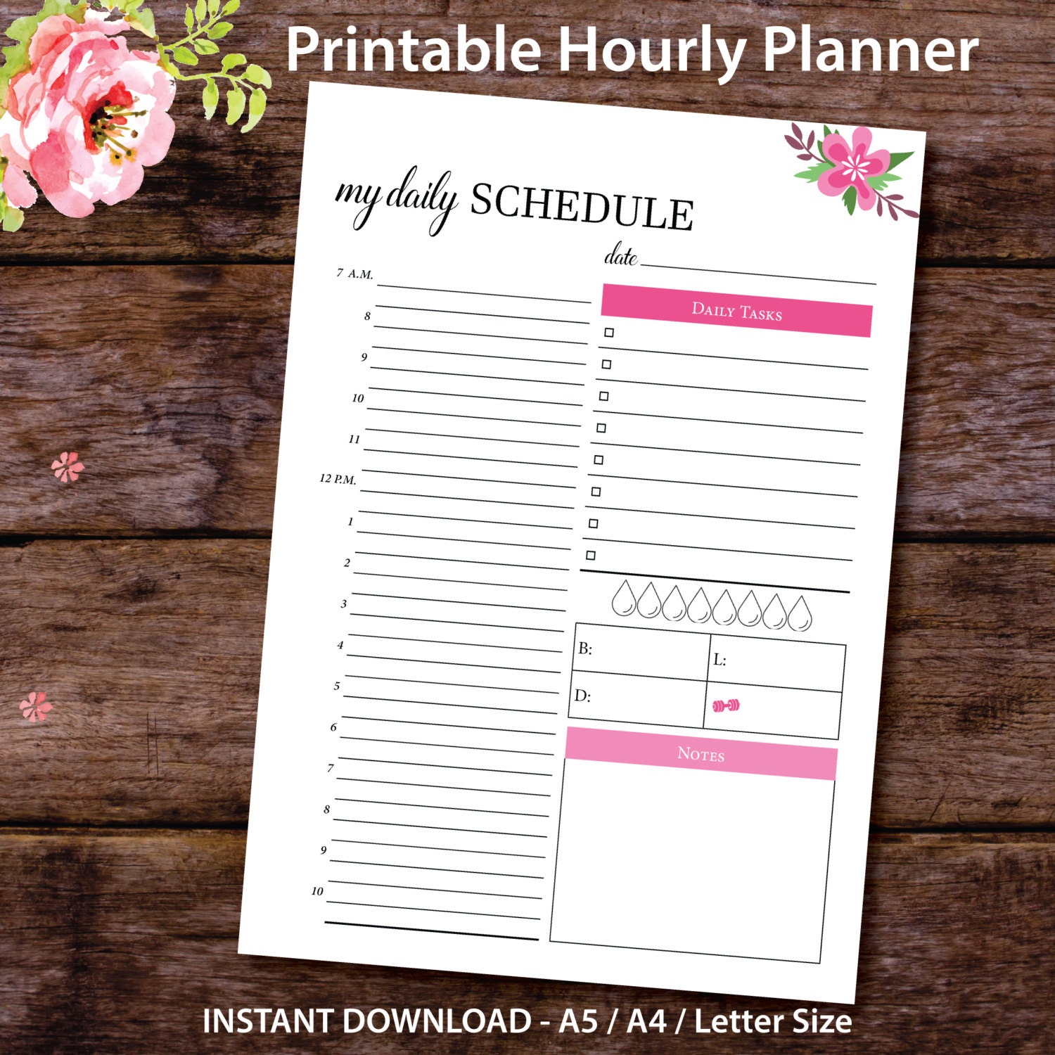 printable hourly schedule