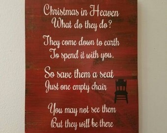 Christmas in heaven sign