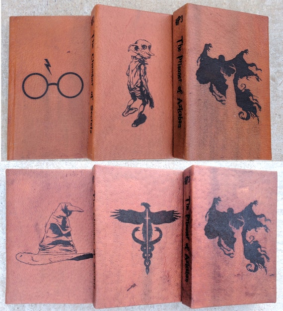 Leather bound and Lasered Harry Potter Books Mini Series