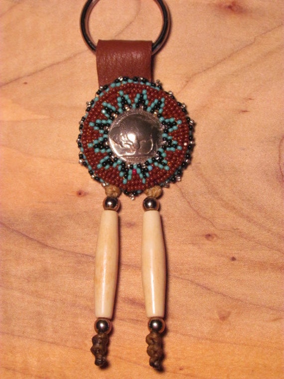 Native American Beaded Keychain Beaded Keyring