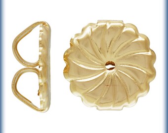 Swirl Earrings Back Gold Filled ,Light weight Swirl backs - FG1