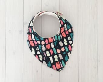 Colourful Baby Bib, Organic, Bib, Dribble Bib, Bandana Bib, Organic Baby Bib, Toddler Bib, Bibs - Painted Bricks
