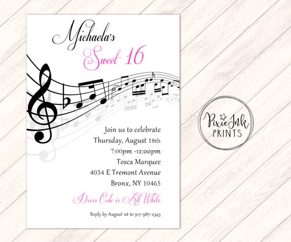 Music Note Invitations 7