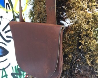 Small hand crafted vintage cross body satchel