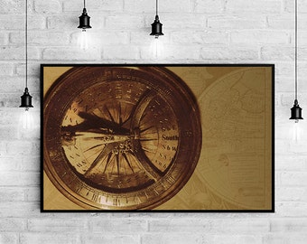 Compass Wall Art, Compass Wall Decor, Compass Decor, Compass Print, Gift for Traveler, Traveler Gift, Traveler Art Print, Traveler Wall Art