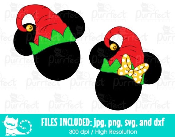 Download Mickey and Minnie Christmas Elf Hat SVG Christmas Elf Hat