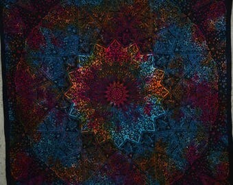 Free Shipping!!! Black Bright Multicolor Mandala Tapestries Indian Dorm Decor