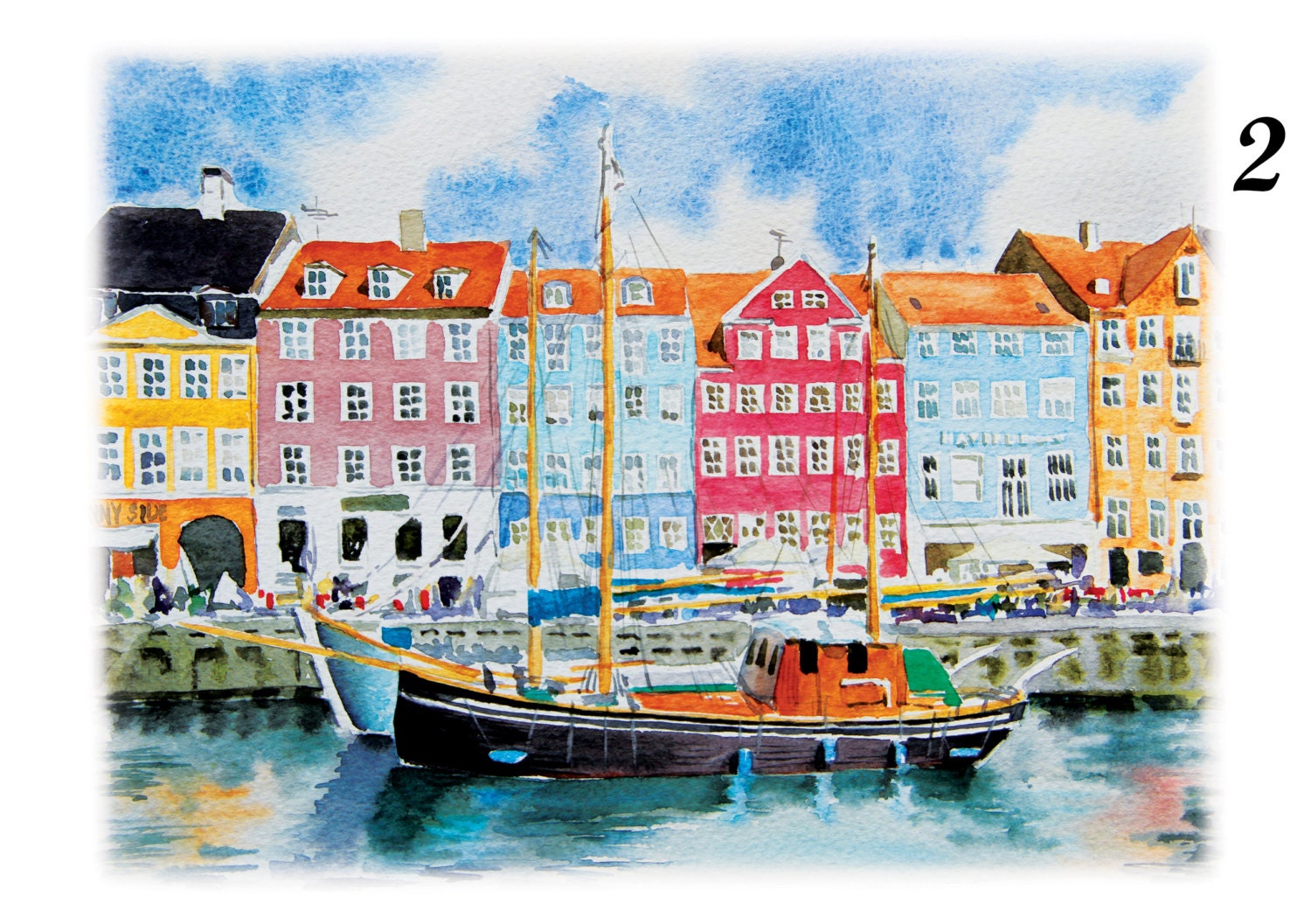 Copenhagen Art Prints from original watercolor paintings