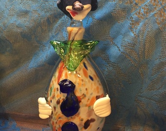 Vintage 1950s Murano Clown Art Glass Decanter