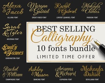 Calligraphy Font Svg Cursive Fonts Svg Monogram Fonts Bundle Svg Cut Files Svg Script Monogram Svg Invitation font Svg Cricut Dxf Silhouette