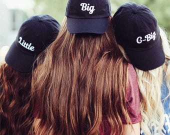 Big + Little + GBig Embroidered Hats / Greek, Sorority, Chapter / Dad Hat