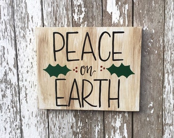 Peace on earth sign | Etsy