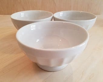 Cordon Bleu White Porcelain Bowls - Cereal Ice Cream - Set of Three