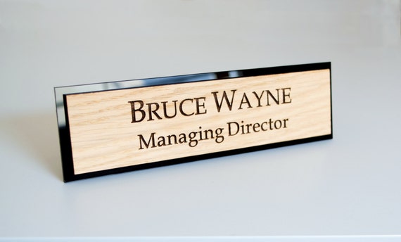 Executive Personalised Desk Name Plate Custom Engraved Sign