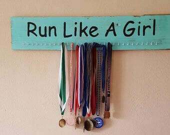Medal Display, Running Marathon Distance Runner, Run Like a Girl, Running Medal Holder, Running Lanyard Medal