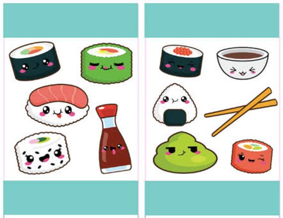 sushi stickers printable planner stickers item stickers