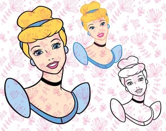 Disney princess Cinderella SVG cutting ESP vector instant download