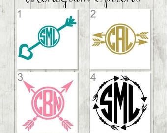 Arrow Monogram Decal - Arrow Framed Monogram Decal - Arrow Decal - Monogram Vinyl Decal - Tribal Monogram Decal - Arrow Laptop Decal - Arrow