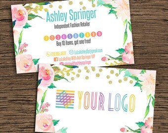 Floral Punch Card, Home Office Approved, Digital Business Card, Fashion Consultant Digital Card, For Fashion Retailer, Double Sided Card