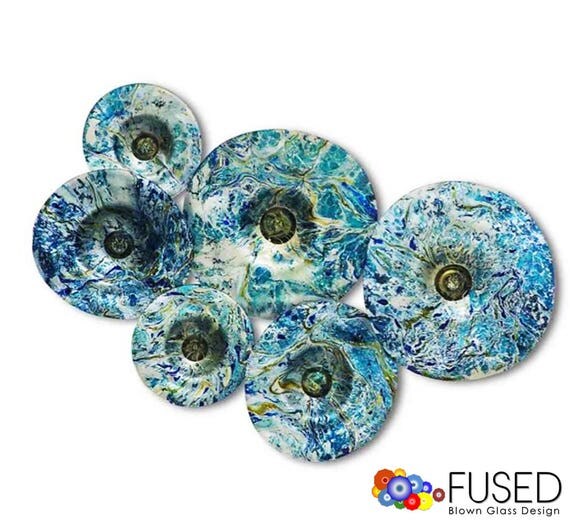 Blown Glass Bowls Wall Art 6 Pieces