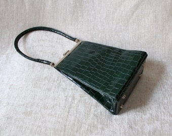Evening handbag, wrist bag, vintage, faux leather, Croc