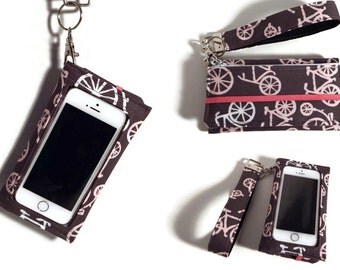 Cell Phone Wallet, Bicycle iPhone Wallet Wristlet, iPhone 7 Case, Samsung Galaxy Note Case, iPhone 6s case