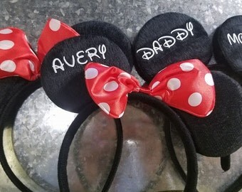 Personalized Mickey or Minnie Mouse Ears