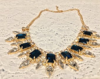 Glamour Rhinestone Crystal Statement Necklace