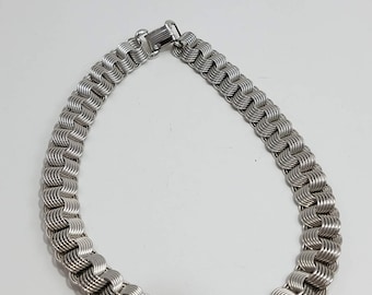 Unique & Elegant Silver Tone Linked Chain Necklace by Rhythm